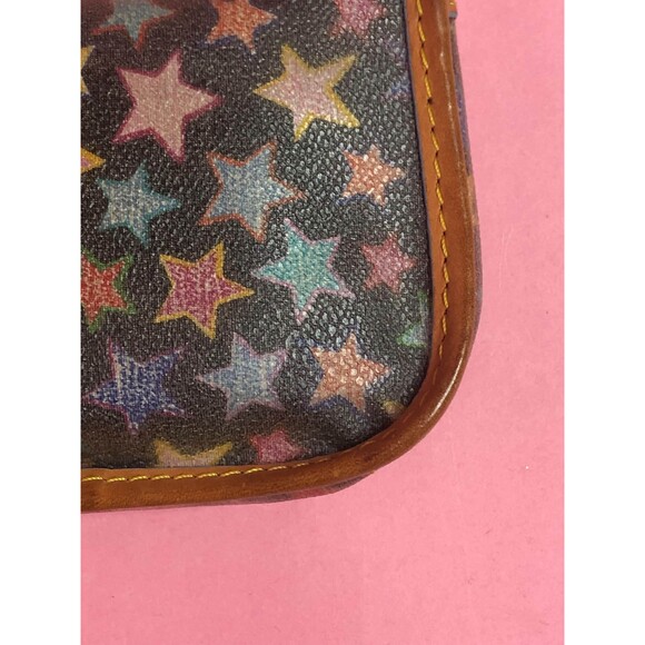 DOONEY & BOURKE Rainbow STAR Black Coated Canvas Mini Pouch As Is. Damaged Faded - Picture 5 of 10